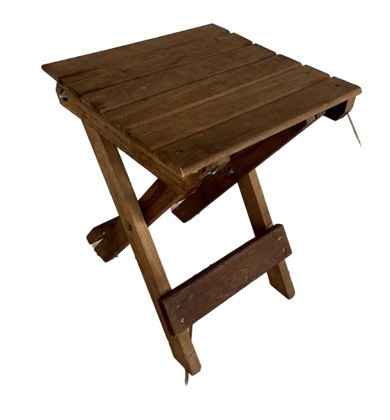 The same stool cut out, over the checkerboard that shows transparency.