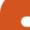 Corner of the Imagyc icon as a PNG, zoomed in: the orange edge and the tip of the white bar are blurry.